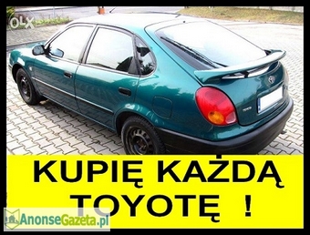 Kupię TOYOTA COROLLA roczniki 1985-2015 benzyna, diesel