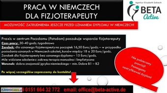 Fizjoterapeuta – praca w praxis w centrum Poczdamu