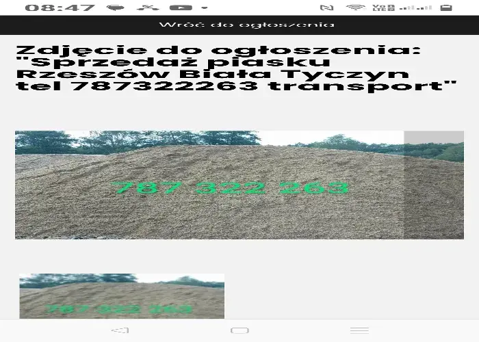 Sprzedaż piasek płuczka czysty szary ostry Rzeszòw tel