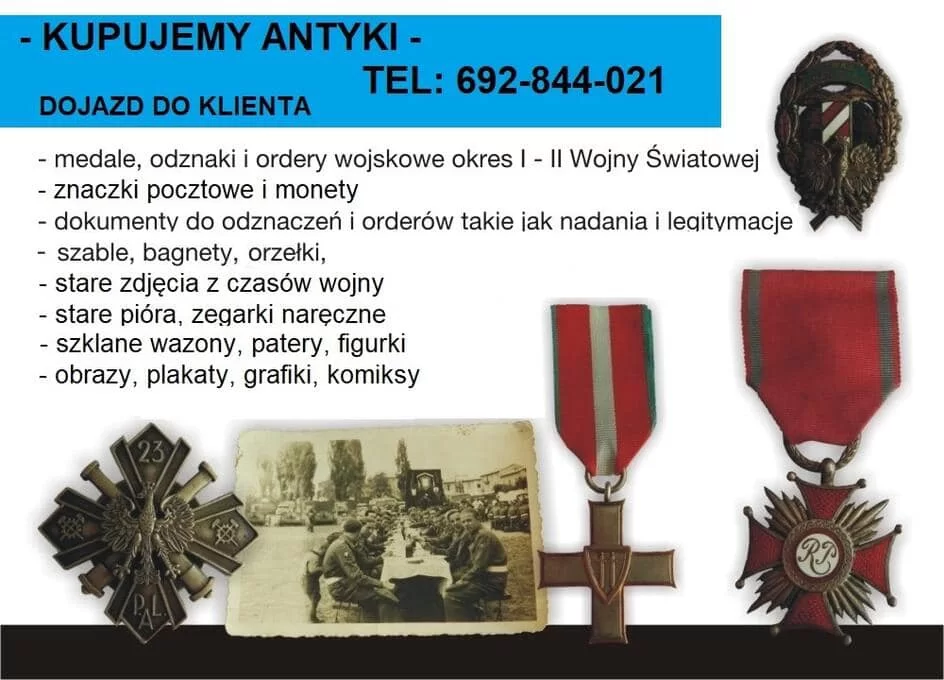 Kupujemy monety, medale wojskowe, znaczki pocztowe