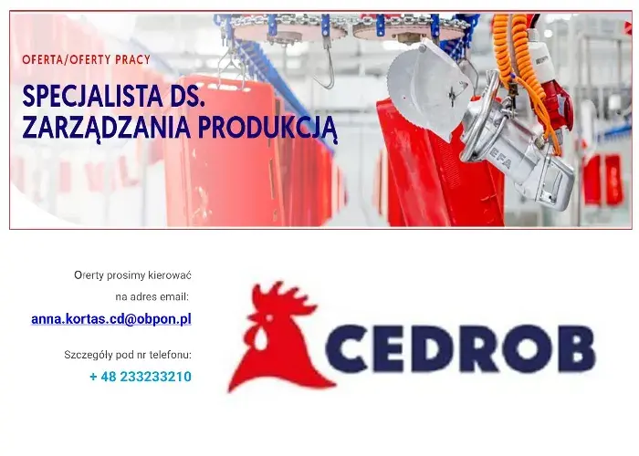 Specjalista ds. Zarządzania Produkcją Ujazdówek
