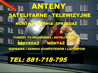 Montaż serwis i sprzedaż anten satelitarnych i TV