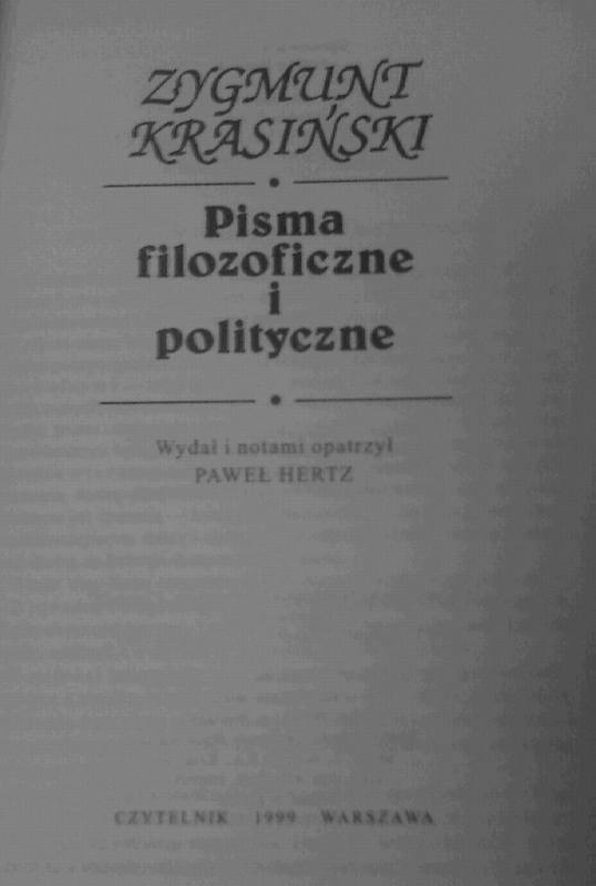 Krasiński-Pisma filozoficzne