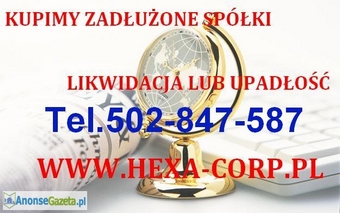 Umarzamy długi spółek/firm Tel. 502-847-587