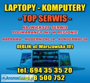 NAPRAWA LAPTOPÓW KOMPUTERÓW - Dęblin Ryki Kozienice Puławy