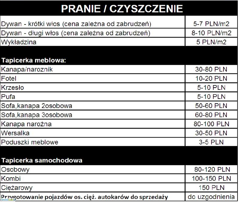 czyszczenie tapicerki samochodowej Pionki Radom Tanio