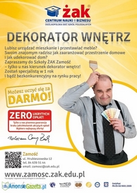 Dekorator Wnętrz, Żak Zamość, Zapisy On-line!