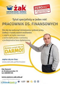 Pracownik do spraw finansowych - nowość w Żaku!