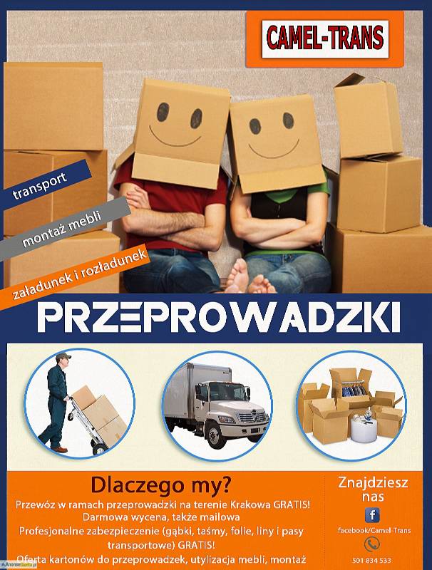 Przeprowadzki Transport Przewóz montaż mebli CAMEL-TRANS