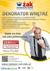 Zawód w 10 miesięcy - DEKORATOR WNĘTRZ z Żakiem!