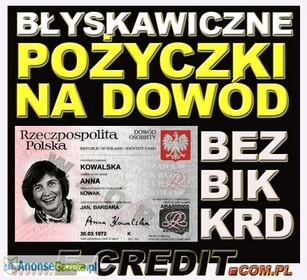 Błyskawiczne pożyczki bez BIK i KRD. Na dowód