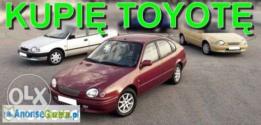 Kupię TOYOTA COROLLA E9,E10,E11,E12,E15