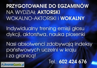 Lekcje śpiewu, emisja głosu, aktorstwo