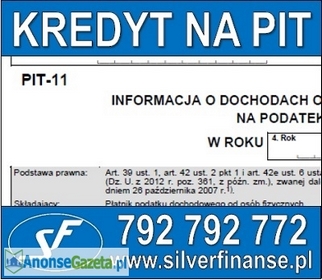 Kredyt gotówkowy na PIT, aż do 500 000 zł!