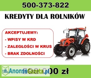 Szybkie kredyty bankowe dla ROLNIKÓW!!