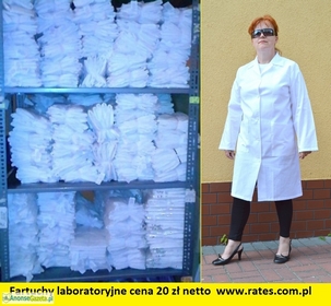 Fartuchy Laboratoryjne cena 20 zł.Rates Producent Odzieży