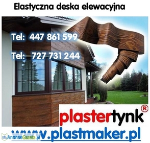 Elastyczne deski elewacyjne PlasterTynk ,imitacja drewna