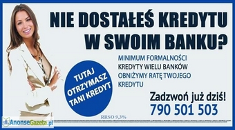 Nie dostałeś kredytu w swoim Banku?Zapraszamy, Kredyty z najwyższą przyznawalnością! 