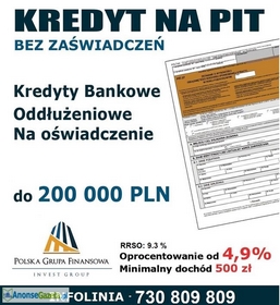 Kredyt bez zaświadczeń przez cały rok do 200 tys wystarczy Pit