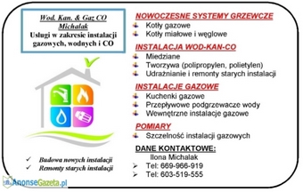 Instalacje gazowe i C.O