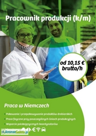 Pracownik produkcji (k/m) – bez znajomości języka – Niemcy