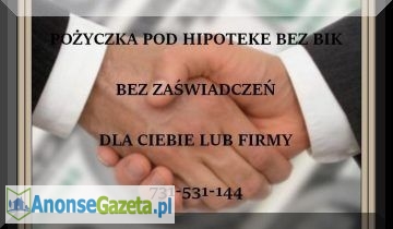 Prywatne pozyczki bez bik pod zastaw nieruchomosci