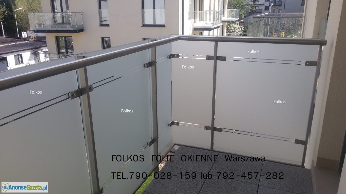 Folie okienne Warszawa- OKlejamy balkony folią , Folia matowa na BALKON