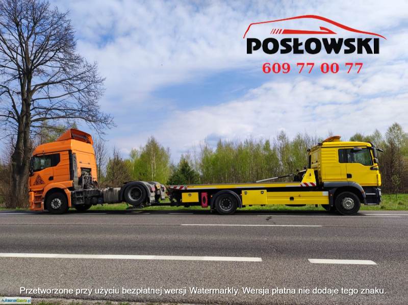 Transport niskopodwoziowy maszyn Kielce HDS Pomoc drogowa