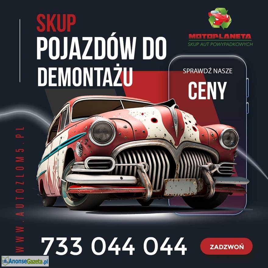 Chcesz sprzedać swoje auto na złom? Zadzwoń do nas! Śląsk,Małopolska