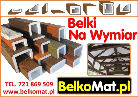 Maskownice na wymiar, drewnopodobne belki styropianowe/ BelkoMat imitacja drewna