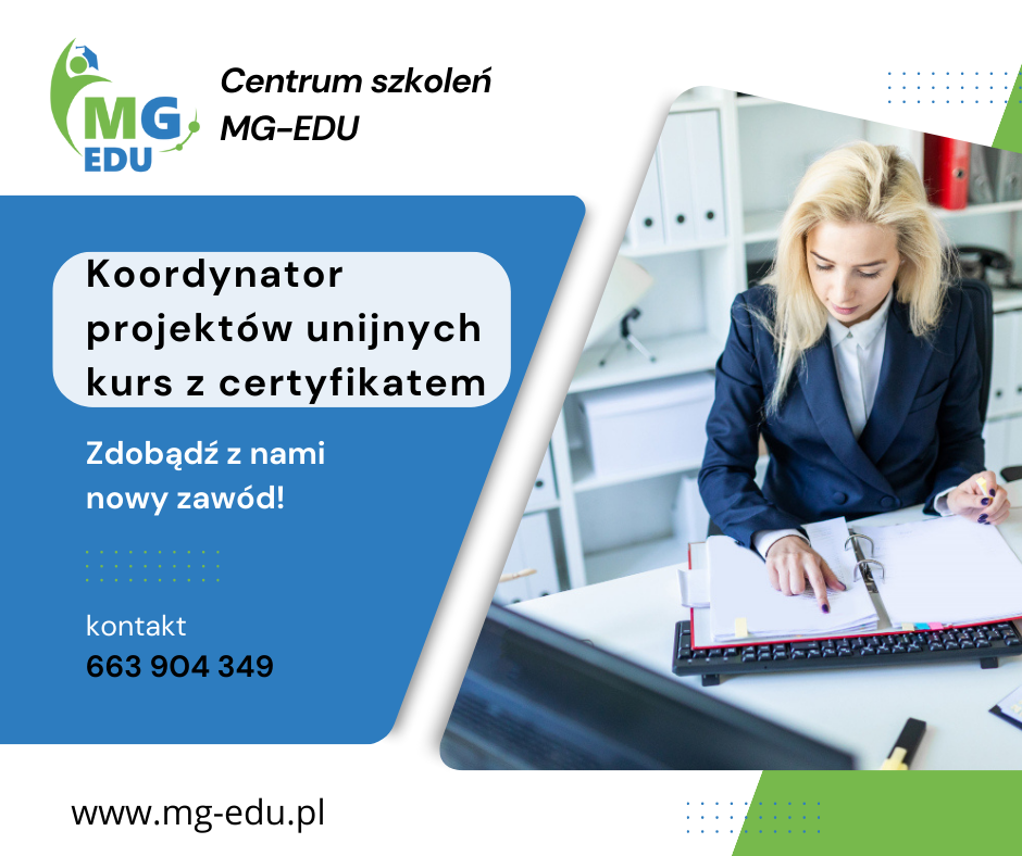 Koordynator projektów unijnych - kurs z certyfikatem