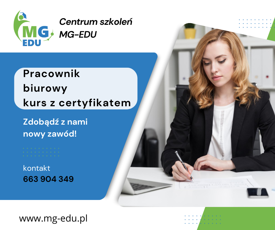 Pracownik biurowy  – kurs z certyfikatem