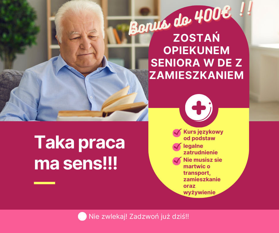 Pracuj jako Opiekun Seniora w DE 