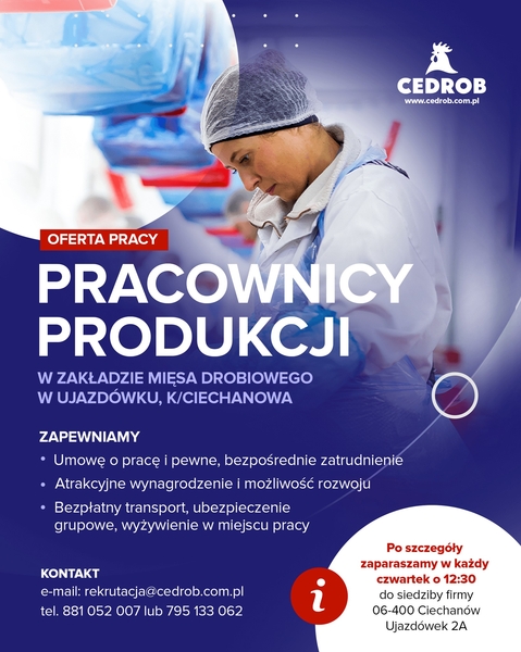 "Pracownik Produkcji -  praca na I zmianę – Kutno "