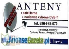 ANTENY SATELITARNE / TELEWIZJA NAZIEMNA DVB-T / INTERNET - Montaż, serwis