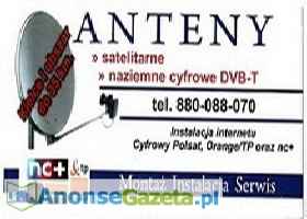 ANTENY SATELITARNE / TELEWIZJA NAZIEMNA DVB-T / INTERNET - Montaż, serwis