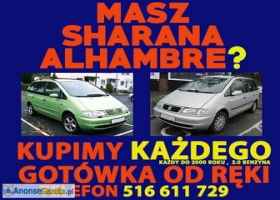 kupię - skup VW Sharan, SEAT Alhambra ,stan obojętny