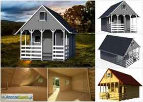 DOMEK LETNISKOWY DREWNIANY CAŁOROCZNY 4m/4m 15mm
