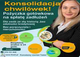 Konsolidacja chwilówek, parabanków pożyczka prywatna bez poręczyciela i nieruchomości  