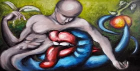 Mężczyzna – cykl Żywioły - sprzedam obraz olejny na płótnie 