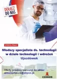 Młodszy Specjalista ds. Technologii w Dziale Technologii i Wdrożeń